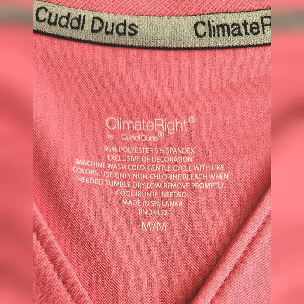 NWT Cuddle Duds Climate Right‎ Coral Scrub Top Women's Medium